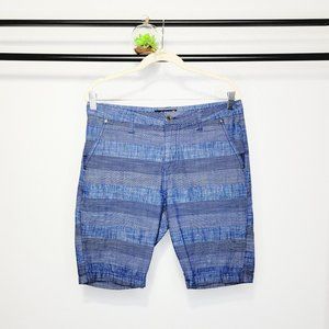 G By Guess Blue Two Tone Stripe Flap Pocket Shorts